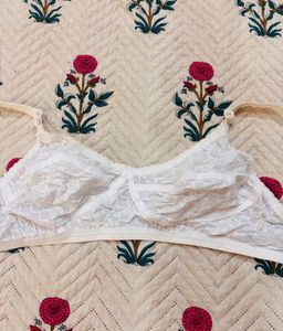 White Textured Bra