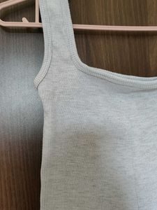 Grey Square Neck Tank Top