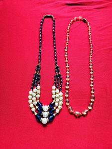 Set of 2 Pearls Beaded Necklaces✨🤍