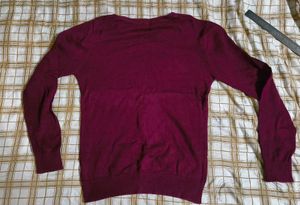 Maroon V-Neck Sweater
