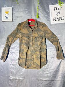 Camouflage Long Sleeve Button-Up Shirt