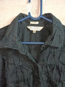 Oversized Collared Button-Up Shirt
