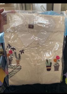 Cream Embroidered Shirt