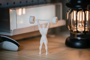 Sculpture of a weightlifter 3d printed