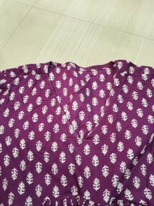 Elegant Purple Block Print Kurta