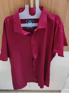 Men's Maroon Short Sleeve Shirt
