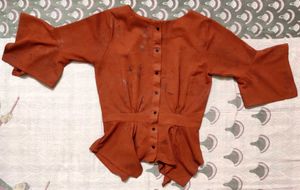 Unique Rust Peplum Top