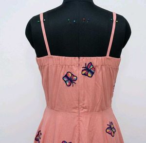 Cute Butterfly Print Lace-Up Dress