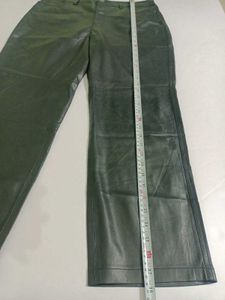 Mango L Stylish Black Faux Leather Pants