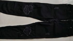 Black Ripped Denim Jeans