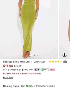 💚 Fashion Nova Rebecca Slinky Maxi Dress✨💚