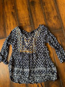 Boho Print Long Sleeve Tunic Top