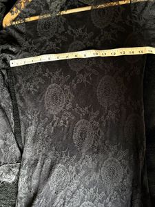 Elegant Sheer Black Lace Collared Dress