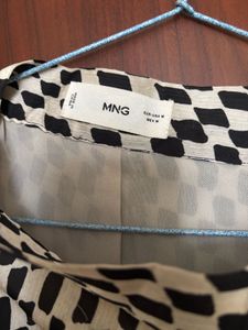 MANGO Monochrome Checkered Ethnic Skirt