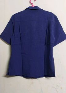 ZARA Blue Short Sleeve Button-Up Shirt