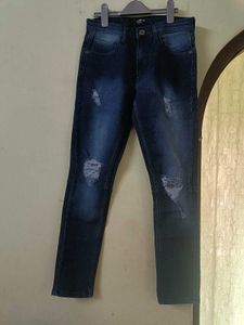 Ripped Blue Dark Wash Jeans