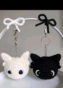 Cute Crochet Cat Keychains (Set of 2)