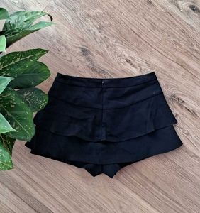 Black Tiered Ruffle Shorts