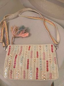 Boho Embroidered Beaded Shoulder Bag