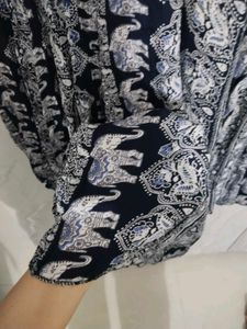 Bohemian Elephant Print Maxi Skirt