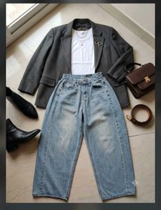 S-BIN JEANS VINTAGE LIGHT WASH WIDE LEG BARREL JEA