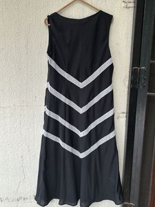 Elegant Black Chevron Dress