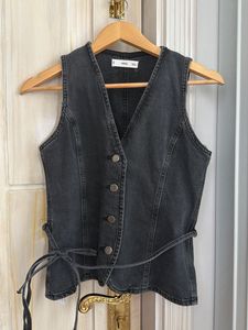MNG Grey Denim Vest