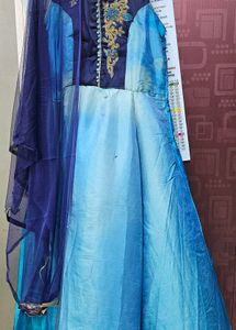 Stunning Blue Ombre Ethnic Gown