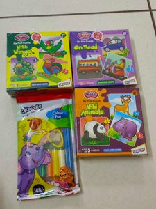 Quest & Skoodle Kids Puzzles & Crayons Set