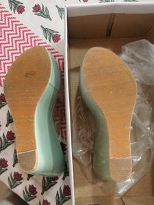 Mint Green Clear Strap Flats