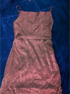 Burgundy slip mini dress