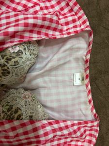 ˚⊱🍓⊰˚Pink Gingham Crop Top