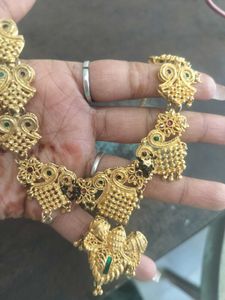 Gold Toned Ethnic Necklace &amp; Earring Set