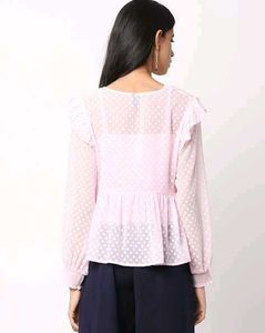 Textured Peplum top with Inner