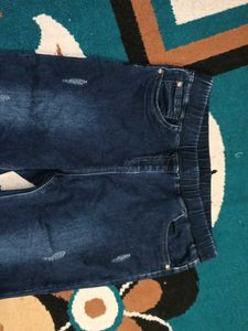 Girls' Blue Distressed Denim Jeans