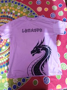 Men's Dragon Graphic Lavender T-Shirt