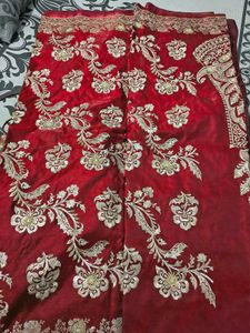 Beautiful Bridal Red Banarasi Saree