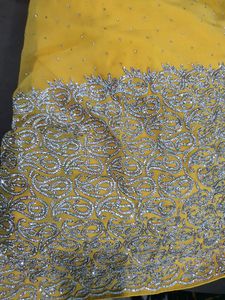 Designer Heavy Rich Work Yellow Saree