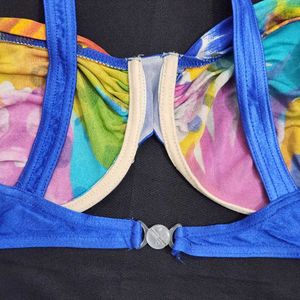 Vibrant Floral Print Bikini Bra