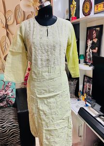 Light Green Embroidered Kurta