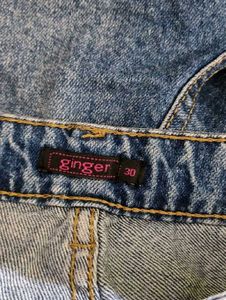 High Waisted Blue Ripped Jeans