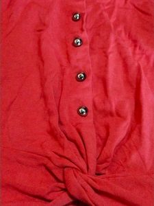 Red Button-Up Top