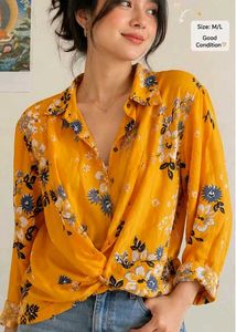 Designer Floral crop- shirt for Women.