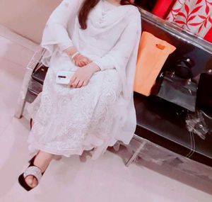 Elegant White Ethnic Dress for Women