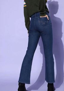 Flared Blue Denim Jeans