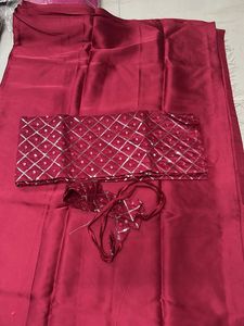 Elegant Maroon Saree😍