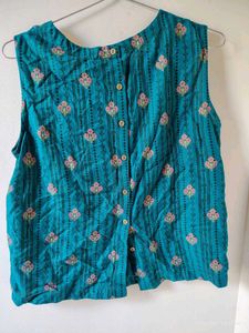 Elegant Teal Floral Kurta