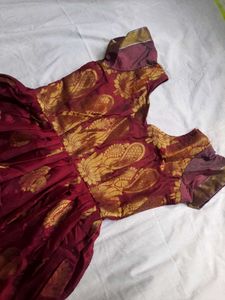 South Traditional Maroon Dress Long Ethnic Gown