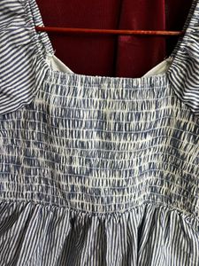 Blue Striped Peplum Top