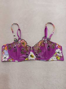 Vibrant Floral Print Balconette Bra
